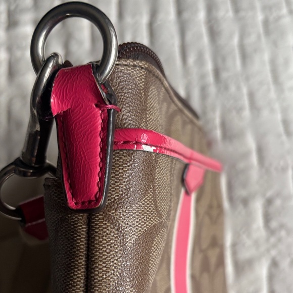 Coach Brown and Pink Stripe Crossbody Bag - Picture 14 of 15